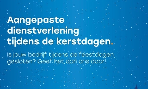 Nieuwsbericht: Onze dienstverlening rond kerst en oud & nieuw